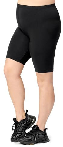 Merry Style Kurze Leggings Große Größen Damen Shorts aus Baumwolle Komfortable Kurze Hose Radlerhose Ideal für den Alltag und Sportaktivitäten MS10-456 (Schwarz, 6XL)