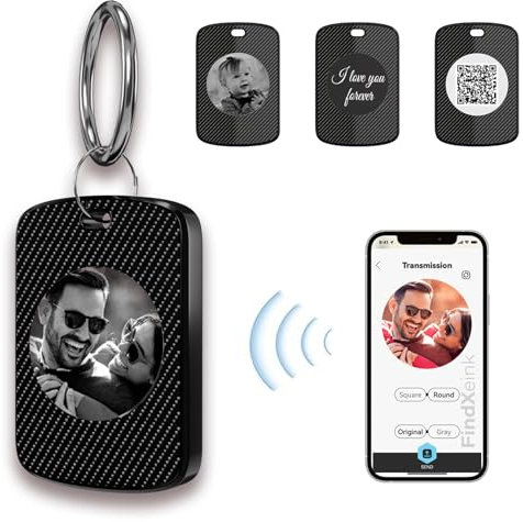 GUOMIS Schlüsselanhänger mit foto,Personalisierte schlüsselanhänger,Personalisierte Schlüsselanhänger mit Farbigem E Ink Bildschirm,Ersetzen von Fotos, Text über APP