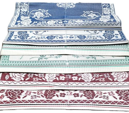 Plastic Straw Rug, Reversible Waterproof Mat, 150 x 180 cm, Indoor Outdoor for Garden, Patio, Deck, Beach, Picnic, Backyard, Camping