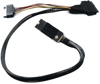 System-S M.2 Kabel 50 cm M-Key zu U.2 SFF-8639 NVMe Adapter für SSD Festplatte Motherboard