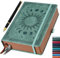 HwxBen Journal für Männer und Frauen, 360 Seiten Hardcover-Journaling-Notizbuch mit Stift im Vintage Sonne & Mond Design, Premium Grau, 19,6 x 25,4 cm