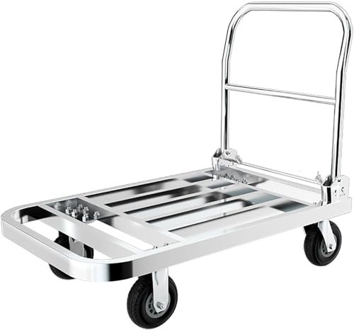 ENWYTE Transportwagen Plattformwagen zusammenklappbar Tragbarer Handwagen mit gedämpften Rädern Robuster Industrie-Handwagen zur einfachen Aufbewahrung von Gepäck beim Umzug(60X40cm)