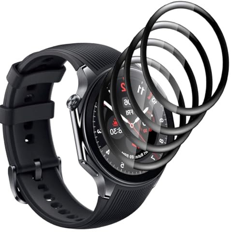 Yieehhow Schutzfolie für OnePlus Watch 2 Panzerglas [4 Stück], PMMA Komposit Schutzfolie, HD Transparent/Anti-Kratzer, 3D Curved Displayschutzfolie für OnePlus Watch 2