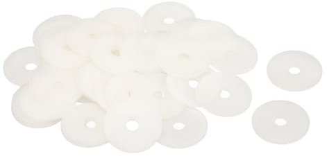 QUARKZMAN 40pz Rondelle Piane in Nylon M8 8mm ID 40mm OD 2mm Spessore Guarnizione Piastra in Plastica Fissaggio Guarnizione Anello Guarnizioni Idrauliche, Bianco