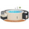 Xichuzi Borde bañera hidromasaje Madera Acacia y ratán sintético Negro, Yacuzzi Exterior Hinchable Piezas De Recambi, Borde para bañera De Hidromasaje SPA - 365614