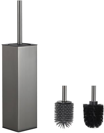 BVL Toilet Brush and Holder Set Gun Gray Freestanding Toilet Bowl Brush for Bathroom