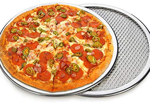 Ingzy Mesh Pizza Plate 6inch, Non Stick Pizza Trays for Oven, Aluminium Pizza Mesh Screen, Round Pizza Tray Pizza Baking Sheet for Oven Home Restaurant