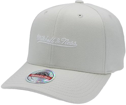 Mitchell & Ness Script Logo Baseballkappe - Grau/Weiß, Classic Red Snapback (größenverstellbar)