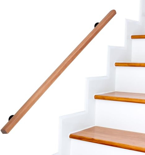 Holz-Treppen-Handläufe, Handgeländer für Treppen drinnen und draußen (braun, 91 cm)