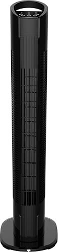 Megashopitalia Ventilatore a Torre 50Watt con Pannello Touch 3 Modalità 3 Velocità Telecomando (Nero)