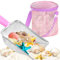 Pink Beach Mesh Shovel with Mesh Beach Bag for Shell Collecting Filter Sand Scooper for Picking Up Shells Beach