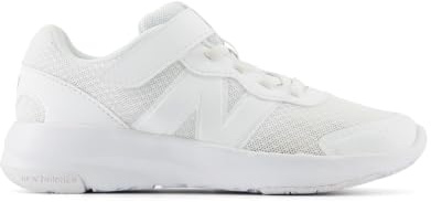 New Balance Boy's Unisex Kids 578v1 Bungee Lace with Top Strap Sneaker, White/White, 8.5 UK Child