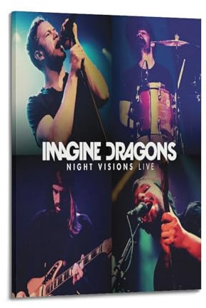 HDASEKA Musikposter Band Imagine Dragons Poster Leinwand Cover Wandkunstdruck Ästhetisches Poster Moderne Kunst Gemälde für Wohnzimmer 20 x 30 cm Rahmenstil