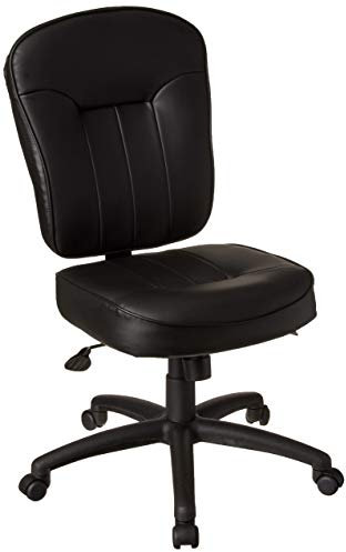 Task Chair in pelle nera
