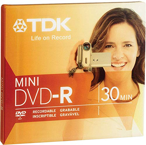 TDK Mini DVD-R vierge – 1,4 Go 30 minutes d'enregistrement de caméscope DVD 80 mm