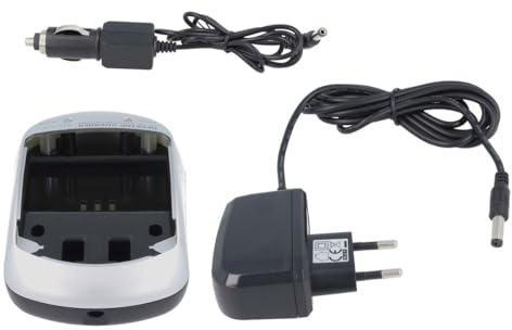 Ladegerät DTC-5101 kompatibel mit Kamera, Camcorder und Handyakkus - Basisstation inkl. KFZ-Adapter