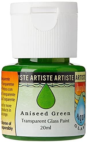 Artiste 20 ml Aquaglass Transparent Glass Paint, Aniseed Green