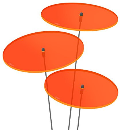 SUNPLAY Sonnenfänger-Scheiben in ORANGE, 3 Stück je 10 cm Durchmesser im Set + 35 cm Schwingstäbe