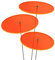 SUNPLAY Sonnenfänger-Scheiben in ORANGE, 3 Stück je 10 cm Durchmesser im Set + 35 cm Schwingstäbe