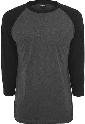 Urban Classics Herren T-Shirt Contrast 3/4 Sleeve Raglan Tee TB366, Gr. XXXX-Large, Mehrfarbig (Cha/Blk 00314)
