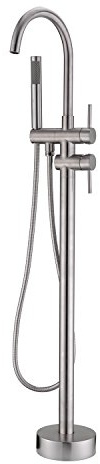 Artiqua freistehend Badewanne Filler Badewanne Wasserhahn Bodenmontage mit Handbrause gebürsteter nickel