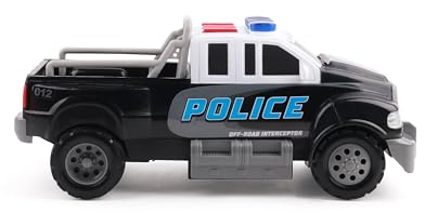 Mighty Fleet Rescue Force 12 Police Pickup Truck Toy with Realistic Lights & Sounds, Durable Construction and Batteries Included, Ages 3+