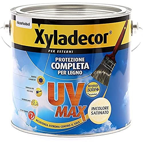 Xyladecor SMALTO LEGNO ESTERNI UV MAX Protezione Completa da sole e agenti atmosferici Idrorepellente INCOLORE 2,5 L, 2.5 L