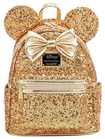 Loungefly X LASR Exclusive Disney Yellow Gold Sequin Minnie Mini Backpack