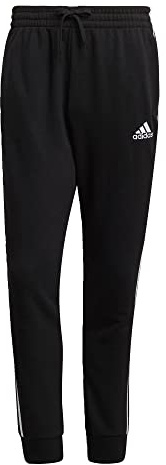 adidas Herren Essentials 3-Stripes French Terry Tapered-Cuff Pants Trainingshose, schwarz/weiß, 4X-Groß