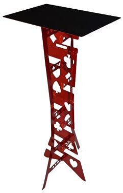 SUMAG Magietricks Aluminiumlegierung Zauberklapptisch Zauberer Bester Tisch Bühnenillusionen Zubehör Requisiten Leicht zu tragen(rote Farbe)