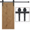 HOMCOM Herraje para Puerta Corredera 200 cm Tipo Flecha Kit de Accesorios para Puerta Corrediza Granero de Madera con Guía de Suelo Riel Acero al Carbono Negro