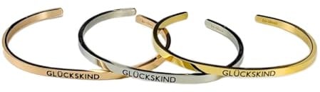 Eleganter Armreif Armband Silber mit Mantra und Spruch bis ca. 20 cm. Glückskind
