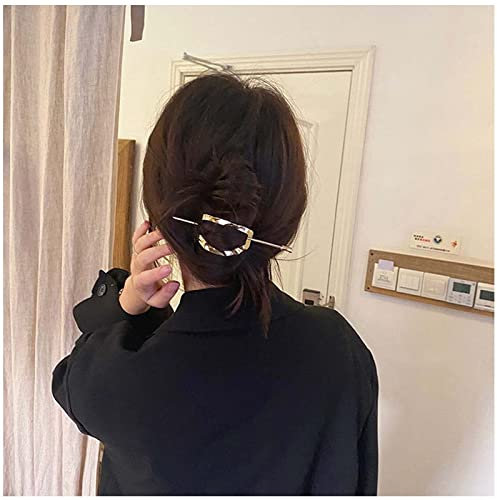 Yheakne Metall-Haarspange, silberfarben, geometrischer Haarhalter, Clip, Vintage, Haarspange, Dutt-Halter, Legierung, Haarspange, dekorativer Haarschmuck für Damen und Mädchen (Silber)