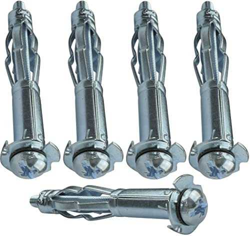 AERZETIX - C49946 - Lot de 5 - Cheville d'expansion Ø10x65mm - pour plaques de plâtre corps creux - avec vis M5x72mm - fixation en cloison sèche