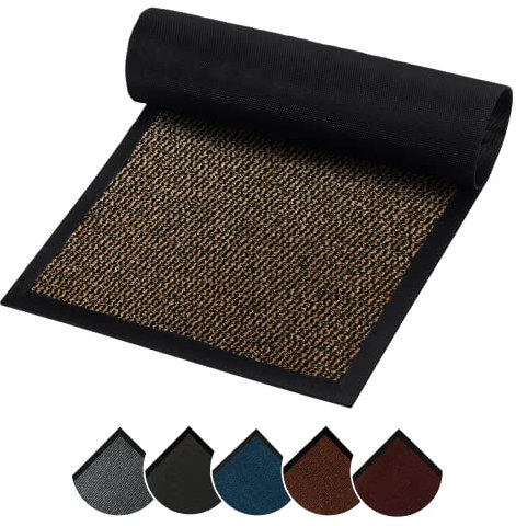 Circle of trust Dirt Trapper Door mats Indoor & Outdoor Brown 60x80cm Doormat - Non Slip Rubber Back Floor Mat - Super Absorbent Heavy Duty Door Mat, Washable Door Mat Barrier Mat