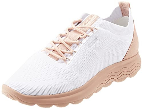 Geox Damen D SPHERICA Sneaker, Off White/Nude, 42 EU