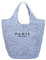POOOPSSD Sac tissé en maille de paille, sac fourre-tout, plage, sac à bandoulière, hobo femme, pliable, grande capacité, pour vacances, pique-nique et fête., bleu, Large