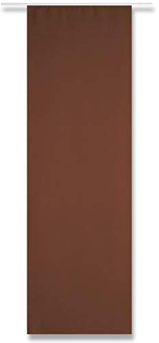 Arsvita Flächenvorhang Blickdicht - Schiebegardine in BxL 60x245cm (Braun) - inkl. Beschwerungsstange und Paneelwagen - Vorhang mit Klettband