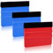 3pcs Squeegee for Vinyl, Sturdy Plastic Felt Squeegee Vinyl Scraper Hand Applicator Squeegee for Car Vinyl Warp, Craft, Window, Wall Paper, Sign Making (Red, Blue)