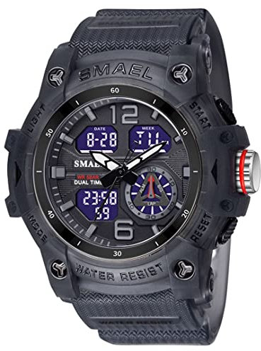 aswan watch Montre Digitale Homme avec Chronomètre, Eclairage, Alarme, Calendrier-Montres Sport avec Bracelet en Silicone