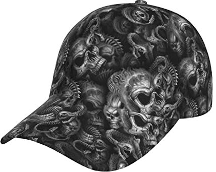 Zorin Sport Cap Unisex Verstellbare Gebogene Krempe Baseball Cap 3D Heulender Totenkopf und Schlange Tennis Cap Snapback H黷e Papa Trucker Cap f黵 Jugendliche Jungen Frauen M鋘ner