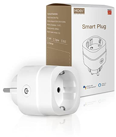 MOES Smart Dimmer Steckdose,2.4GHz Wlan Steckdose zur Dimmbare LEDs,Halogen und Glühlampen, Sprachsteuerung mit Alexa & Google Home