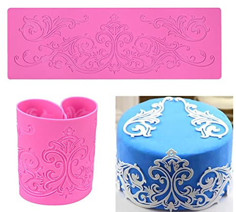 3D Spitzen Kuchenform, Blume Muster Silikon Spitze Matte Kuchen Matte Fondant Mold Silikon Kuchen Spitze-Form Backen Spitze Silikonmatte Kuchen Dekorieren Hilfsmittel Für Tortendeko Spitze Effekt
