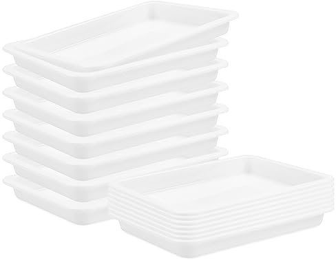 Rocutus Puzzle Sorting Trays, 15 Pack Stackable Organizer, White Plastic, 9.8 x 7 x 0.98 inches, Minimalist Functional Style