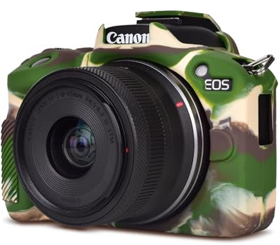 Rieibi EOS R50 Case, Soft Silicone Protective Case for Canon EOS R50 EOSR50 Camera, Lightweight EOS R50 Camera Case - Camouflage