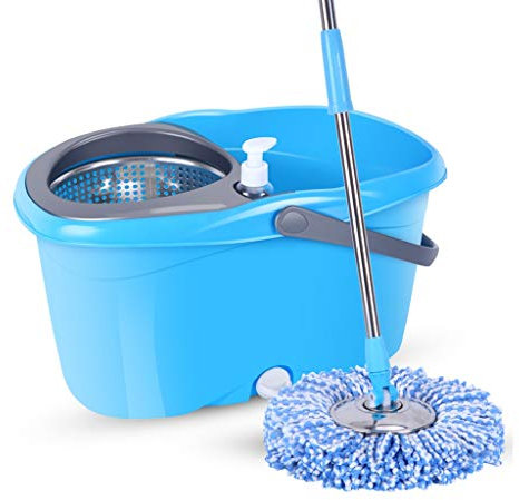 Spin Mop Fregona giratoria de 360°, fregona de Microfibra Lavable, fácil de Usar y almacenar Dignified