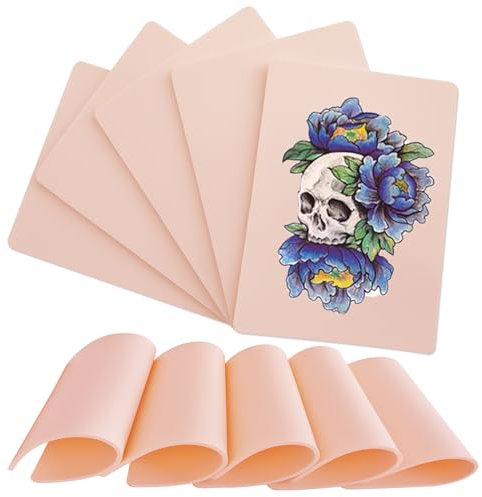 Fake Skin 3mm, Rayyl 5PCS Tattoo Skin Practice 19 x 14.2CM Silicone Tattoo Fakeskin for Beginner