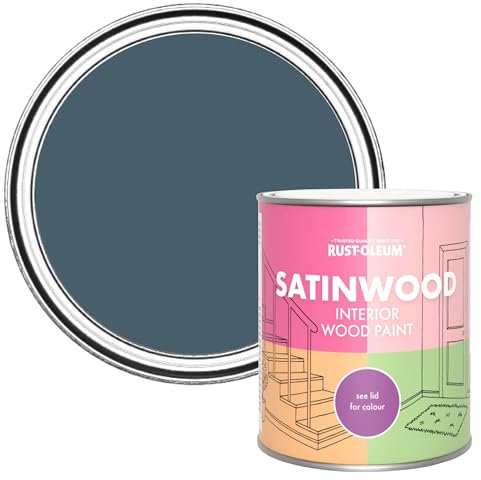 Rust-Oleum Blue Satinwood Interior Wood Paint - Blueprint 750ml