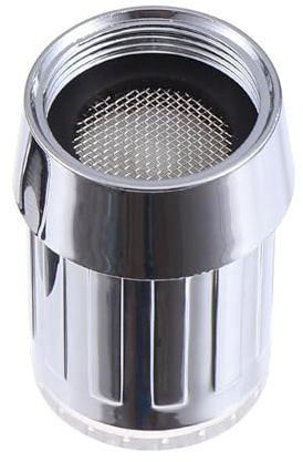 MAGICLULU Wasserhahn Küchenarmatur mit Farbwechsel Leuchtender Wasserstrahl für Bad und Küche 2 Stück Inklusive Adapter Ersatz für Waschbecken und Kaltwasserhahn