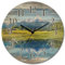 ARTLAND Wanddeko Wanduhr ohne Tickgeräusche aus Holz Funkuhr lautlos rund Ø 30 cm Landschaft in den Alpen T9QB Landschaften Berge Alpenbilder